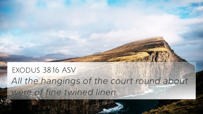 Exodus 38:16 ASV 4K Wallpaper - All the hangings of the court round about were of - 4K Wallpaper Bible Verse