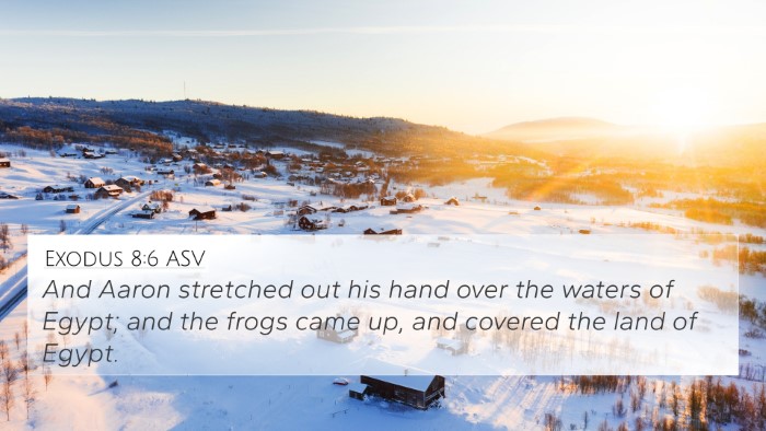 Exodus 8:6 ASV 4K Wallpaper - And Aaron stretched out his hand over the waters - 4K Wallpaper Bible Verse
