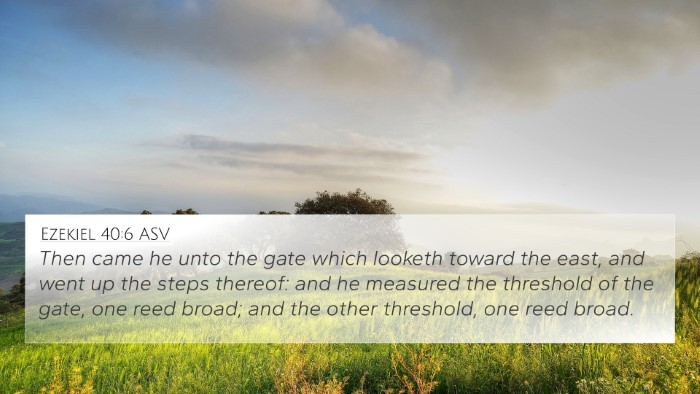 Ezekiel 40:6 ASV Bible Verse Image