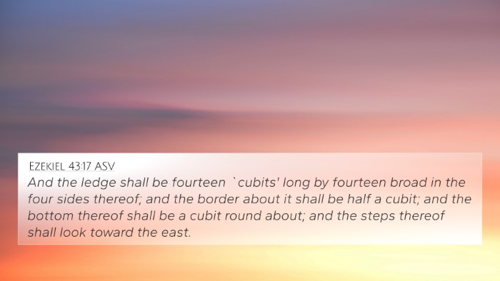 Ezekiel 43:17 ASV Bible Verse Image