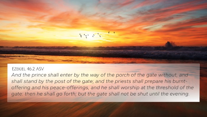 Ezekiel 46:2 ASV Bible Verse Image