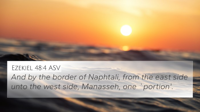 Ezekiel 48:4 ASV 4K Wallpaper - And by the border of Naphtali, from the east side - 4K Wallpaper Bible Verse
