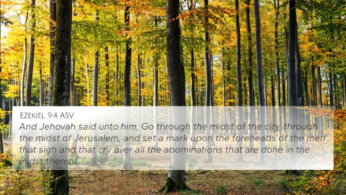 Ezekiel 9:4 ASV Bible Verse Image