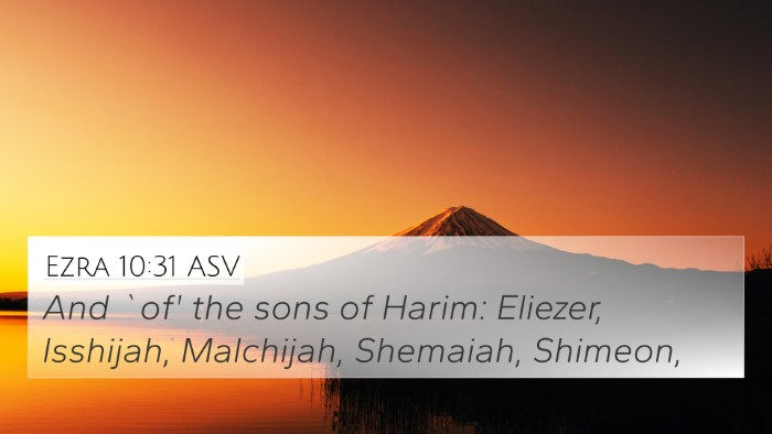 Ezra 10:31 ASV Bible Verse Image