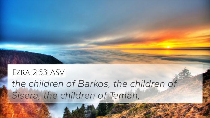 Ezra 2:53 ASV 4K Wallpaper - the children of Barkos, the children of Sisera, - 4K Wallpaper Bible Verse