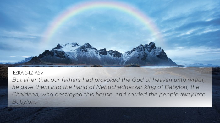 Ezra 5:12 ASV 4K Wallpaper - But after that our fathers had provoked the God - 4K Wallpaper Bible Verse