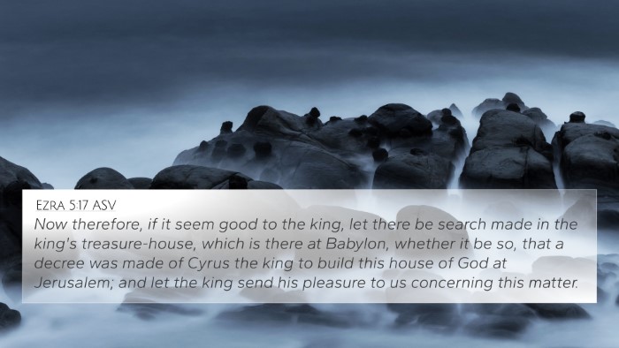 Ezra 5:17 ASV Bible Verse Image