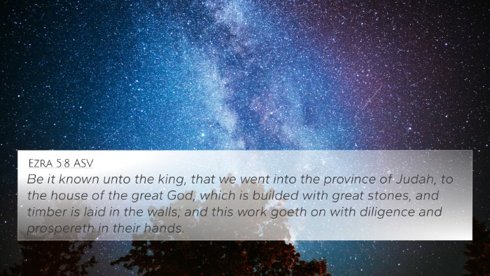 Ezra 5:8 ASV Bible Verse Image