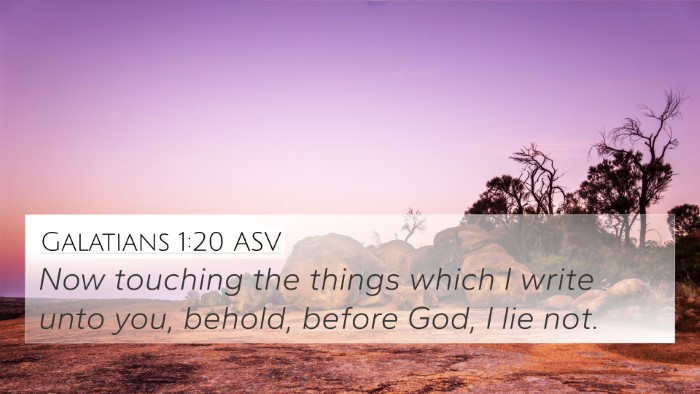 Galatians 1:20 ASV Bible Verse Image