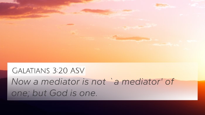 Galatians 3:20 ASV Bible Verse Image