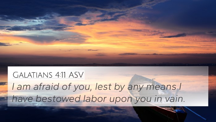 Galatians 4:11 ASV Bible Verse Image