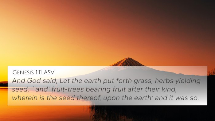 Genesis 1:11 ASV Bible Verse Image