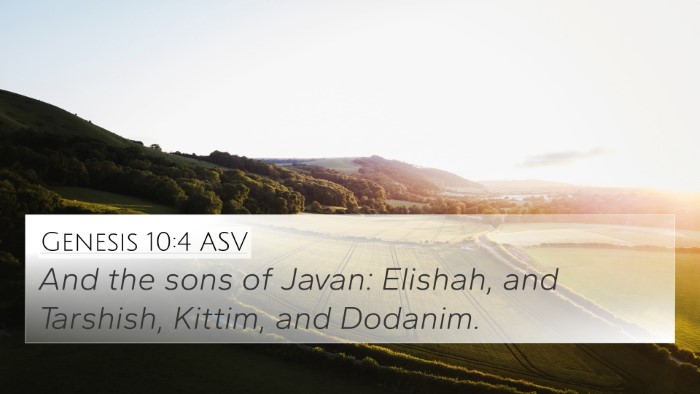 Genesis 10:4 ASV Bible Verse Image