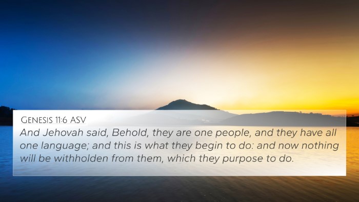 Genesis 11:6 ASV Bible Verse Image