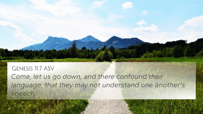 Genesis 11:7 ASV Bible Verse Image