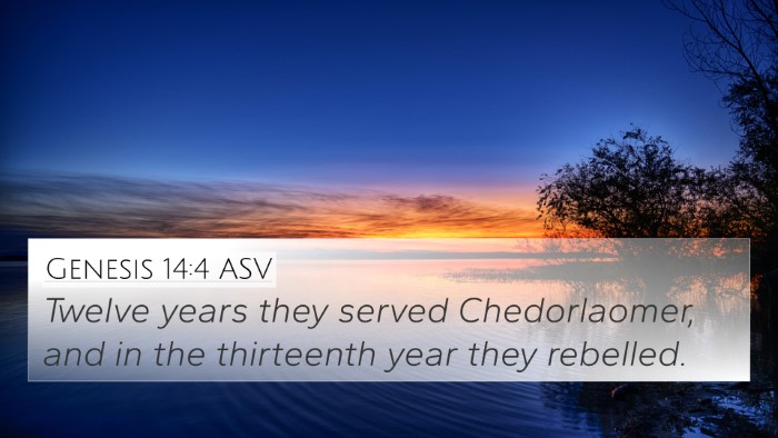 Genesis 14:4 ASV Bible Verse Image