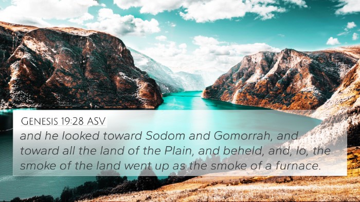 Genesis 19:28 ASV Bible Verse Image
