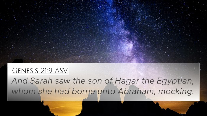 Genesis 21:9 ASV Bible Verse Image