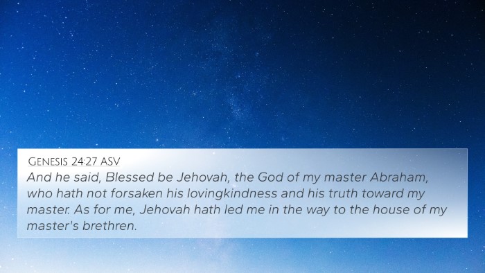 Genesis 24:27 ASV Bible Verse Image