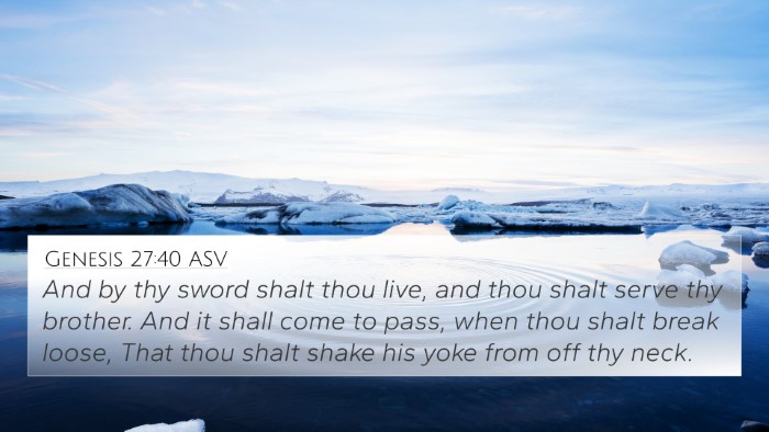 Genesis 27:40 ASV Bible Verse Image