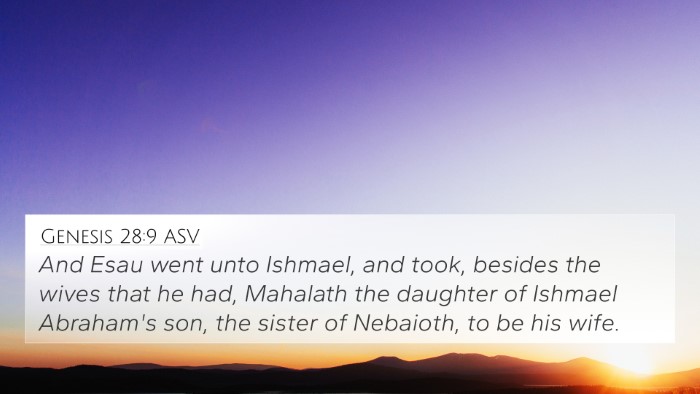 Genesis 28:9 ASV Bible Verse Image