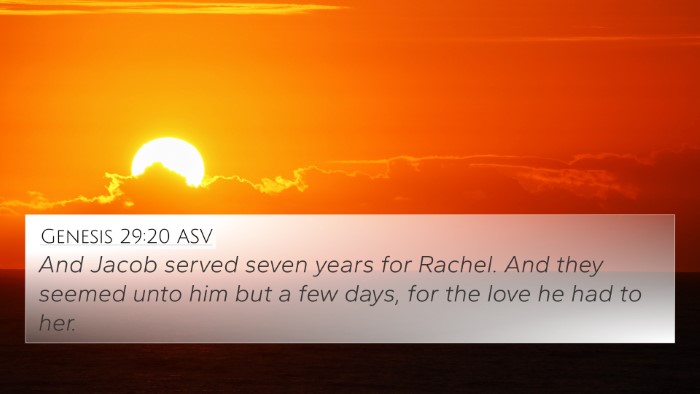 Genesis 29:20 ASV Bible Verse Image