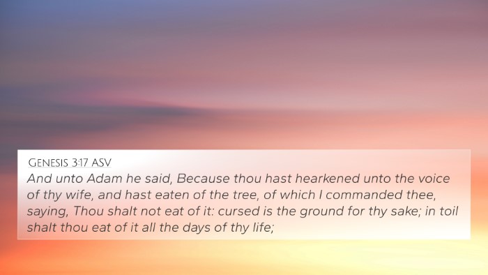Genesis 3:17 ASV Bible Verse Image