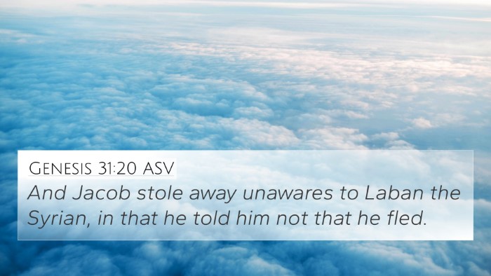 Genesis 31:20 ASV Bible Verse Image