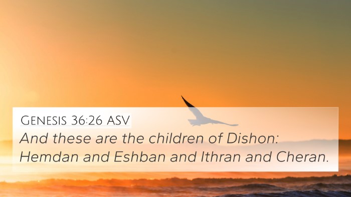 Genesis 36:26 ASV 4K Wallpaper - And these are the children of Dishon: Hemdan and - 4K Wallpaper Bible Verse