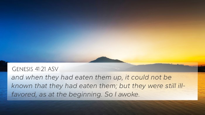 Genesis 41:21 ASV 4K Wallpaper - and when they had eaten them up, it could not be - 4K Wallpaper Bible Verse