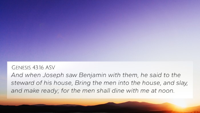 Genesis 43:16 ASV Bible Verse Image