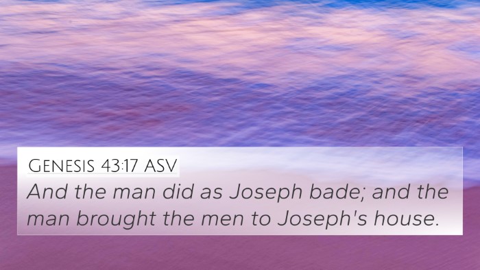 Genesis 43:17 ASV 4K Wallpaper - And the man did as Joseph bade; and the man - 4K Wallpaper Bible Verse