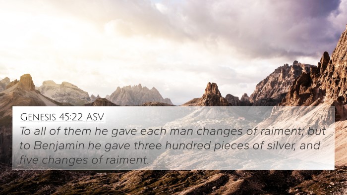 Genesis 45:22 ASV Bible Verse Image