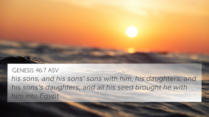 Genesis 46:7 ASV 4K Wallpaper - his sons, and his sons' sons with him, his - 4K Wallpaper Bible Verse