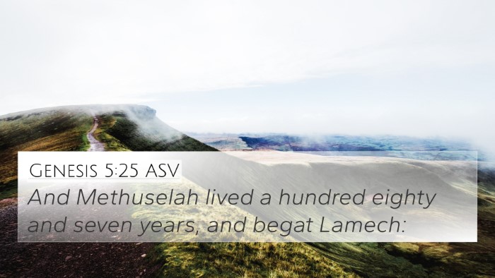 Genesis 5:25 ASV 4K Wallpaper - And Methuselah lived a hundred eighty and seven - 4K Wallpaper Bible Verse