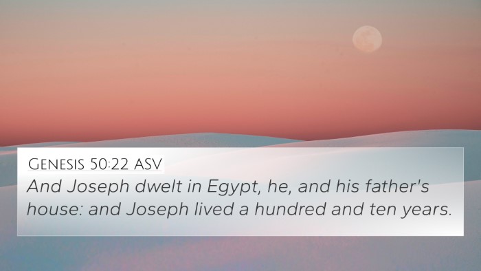 Genesis 50:22 ASV Bible Verse Image