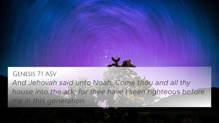 Genesis 7:1 ASV Bible Verse Image