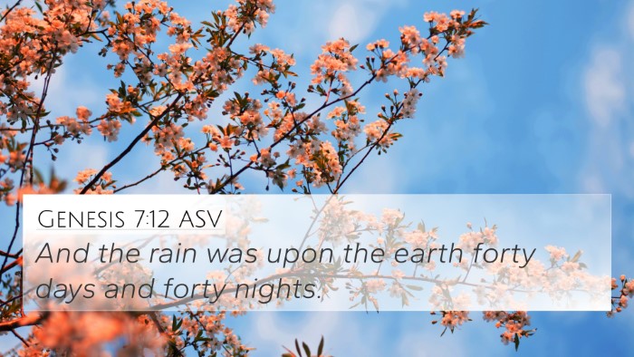 Genesis 7:12 ASV Bible Verse Image