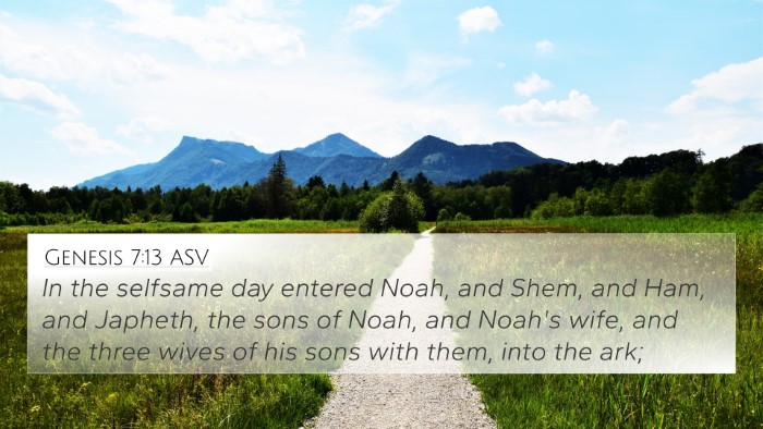 Genesis 7:13 ASV Bible Verse Image