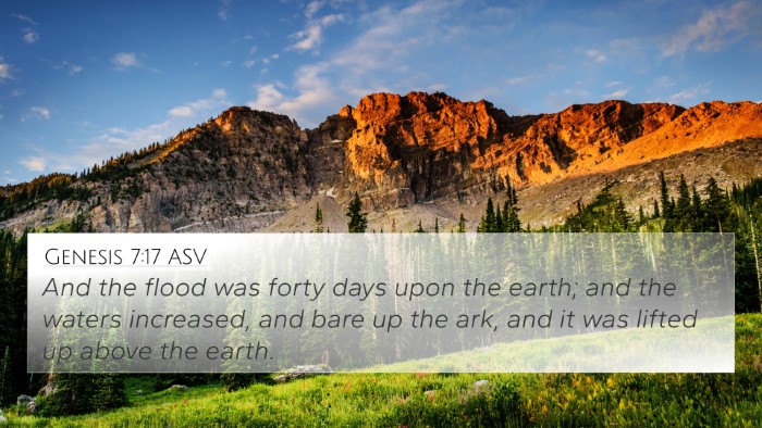 Genesis 7:17 ASV Bible Verse Image