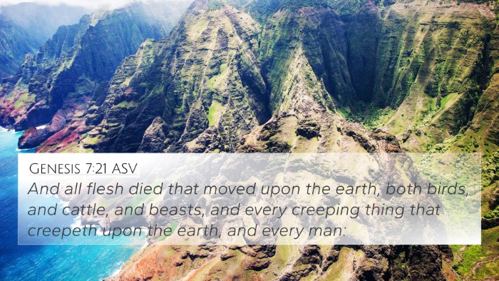 Genesis 7:21 ASV 4K Wallpaper - And all flesh died that moved upon the earth, - 4K Wallpaper Bible Verse