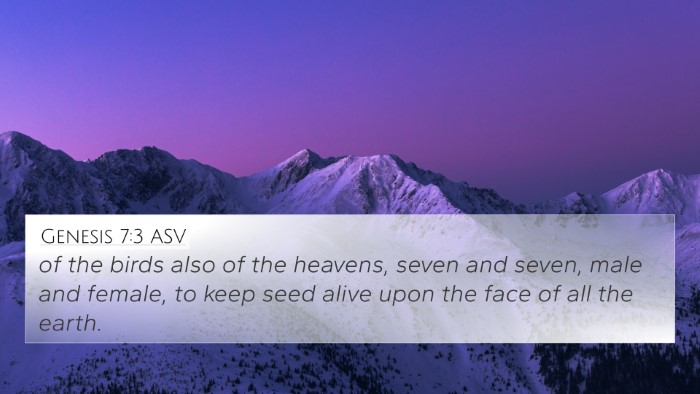 Genesis 7:3 ASV 4K Wallpaper - of the birds also of the heavens, seven and - 4K Wallpaper Bible Verse