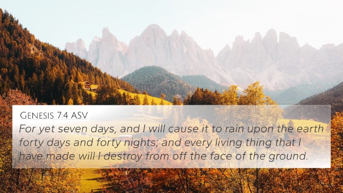 Genesis 7:4 ASV Bible Verse Image