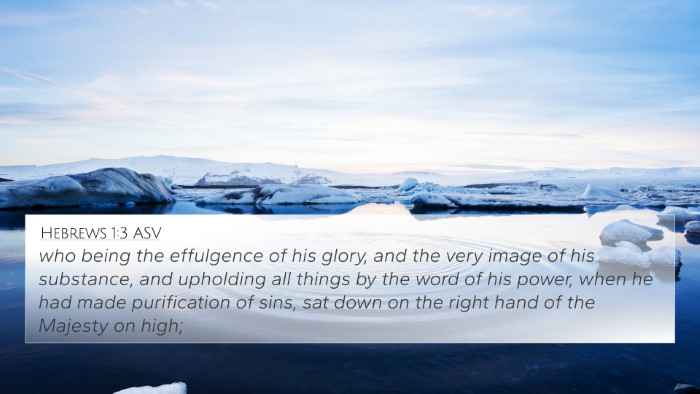 Hebrews 1:3 ASV Bible Verse Image