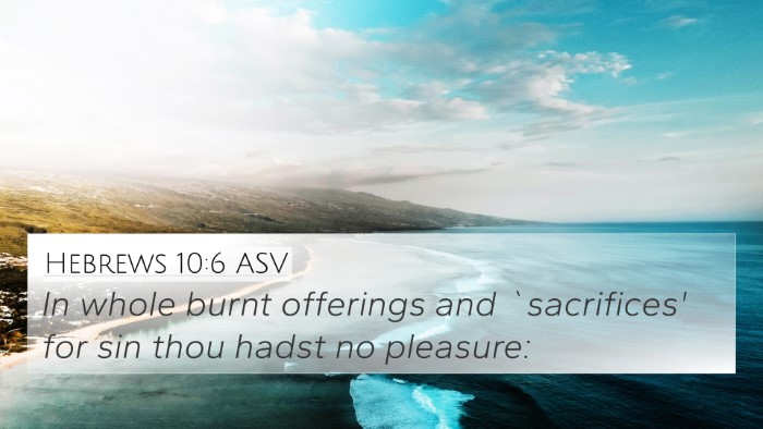 Hebrews 10:6 ASV Bible Verse Image