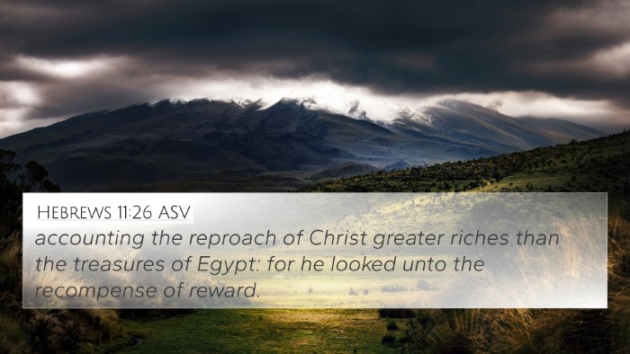 Hebrews 11:26 ASV Bible Verse Image