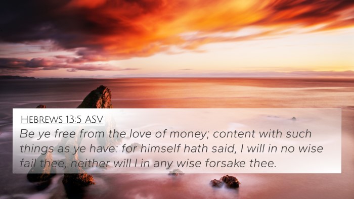 Hebrews 13:5 ASV Bible Verse Image