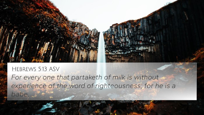 Hebrews 5:13 ASV Bible Verse Image