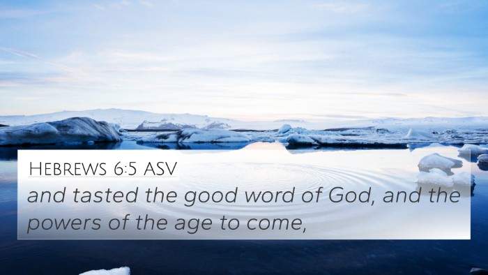 Hebrews 6:5 ASV Bible Verse Image