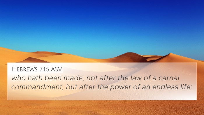 Hebrews 7:16 ASV 4K Wallpaper - who hath been made, not after the law of a carnal - 4K Wallpaper Bible Verse